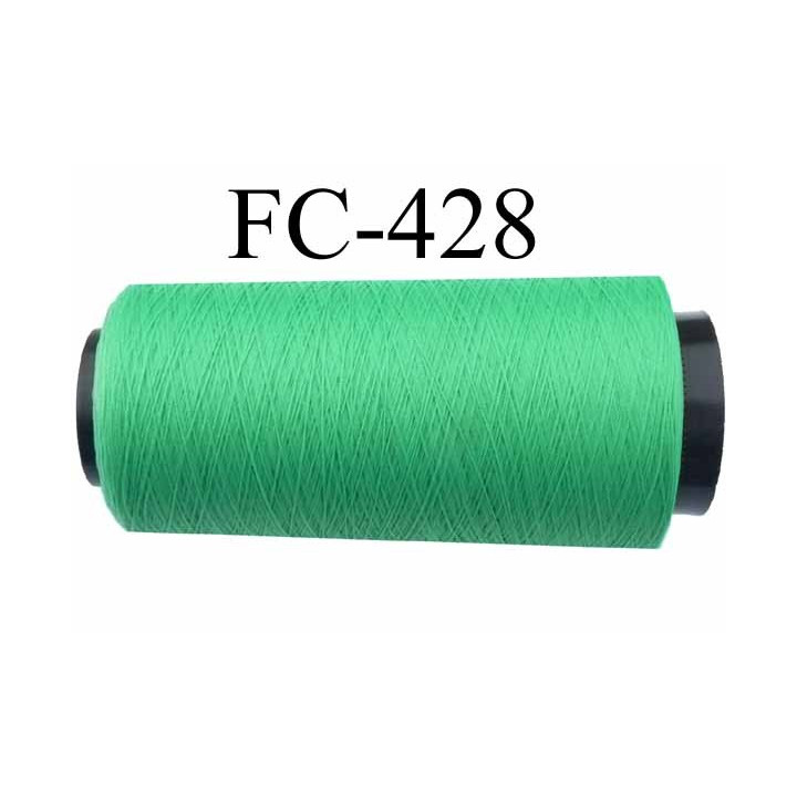 Cone de fil mousse texturé polyester fil n°160 couleur ver longueur du cone 1000 mètres bobiné en France