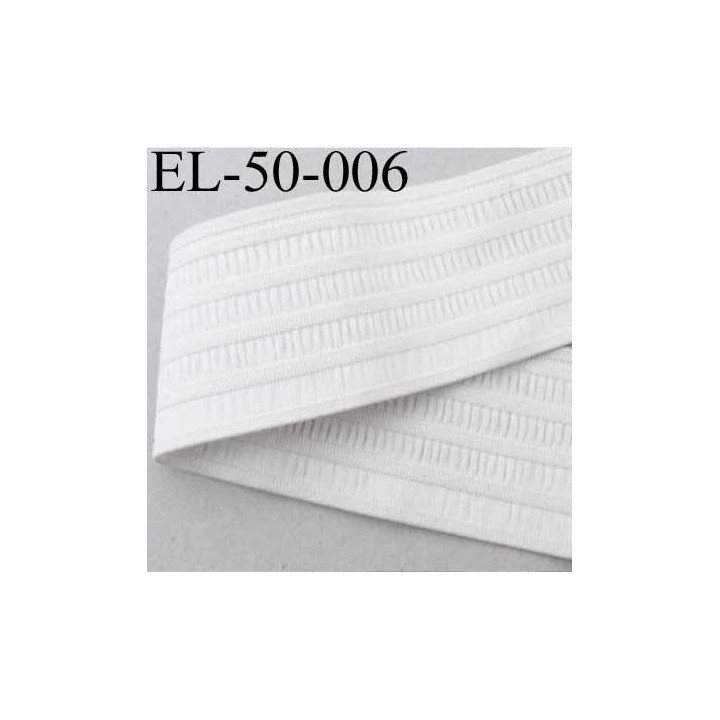 élastique plat fronceur ou à froncer ou à smock largeur 50 mm couleur naturel prix au mètre