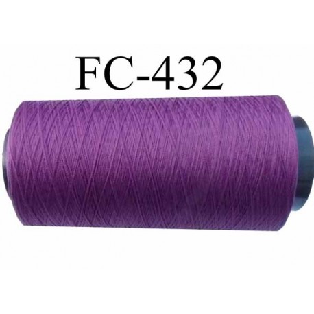 CONE de fil mousse polyamide fil n° 120 couleur prune violet longueur de 1000 mètres bobiné en France