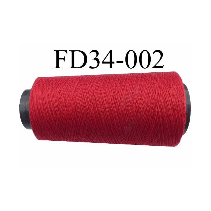 Cone ( en Destockage ) de fil  polyester  fil n°35 couleur rouge longueur du cone 1000 mètres bobiné en France