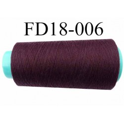 Cone ( en Destockage ) de fil polyester fil n°35 couleur bordeau prune foncé longueur du cone 1000 mètres bobiné en France