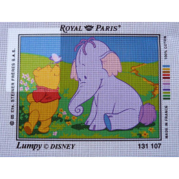 canevas 30X40 marque ROYAL PARIS thème winni  l'ourson dimension 30 centimètres par 40 centimètres 100 % coton