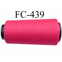 Cone de fil mousse polyester texturé fil n° 165 couleur rose fushia tirant sur le fluo longueur 1000 mètres bobiné en France