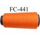 Cone de fil mousse texturé polyester fil n°110 couleur orange lumineux longueur du cone 2000 mètres bobiné en France