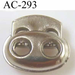 arrêt cordon  stop cordon en pvc ovale couleur argenté chromé largeur 18 mm hauteur 16 mm épaisseur 6 mm idéal 