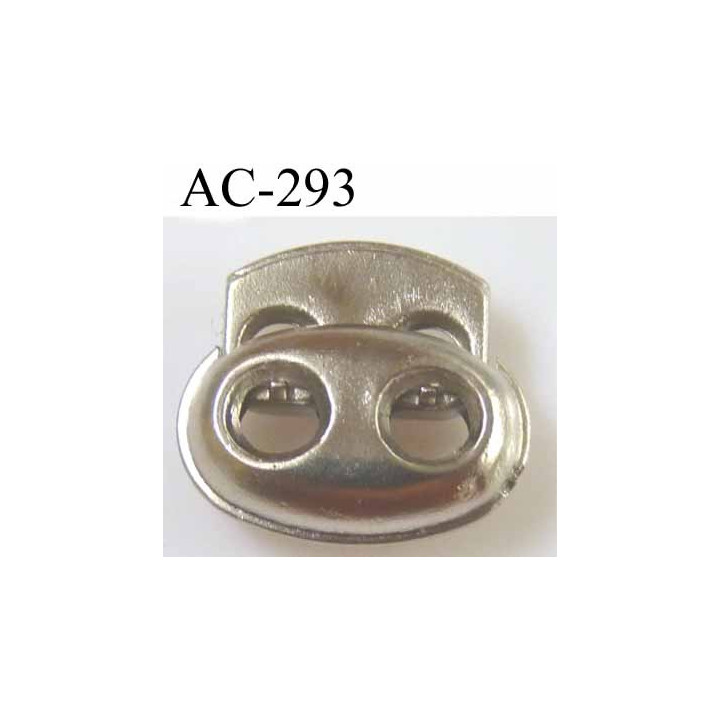arrêt cordon  stop cordon en pvc ovale couleur argenté chromé largeur 18 mm hauteur 16 mm épaisseur 6 mm idéal 