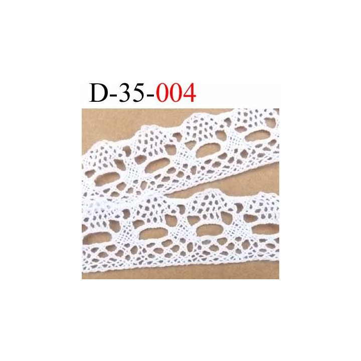 dentelle crochet ancienne en coton largeur 33 mm couleur blanc provient d'une vieille mercerie parisienne vendue au mètre