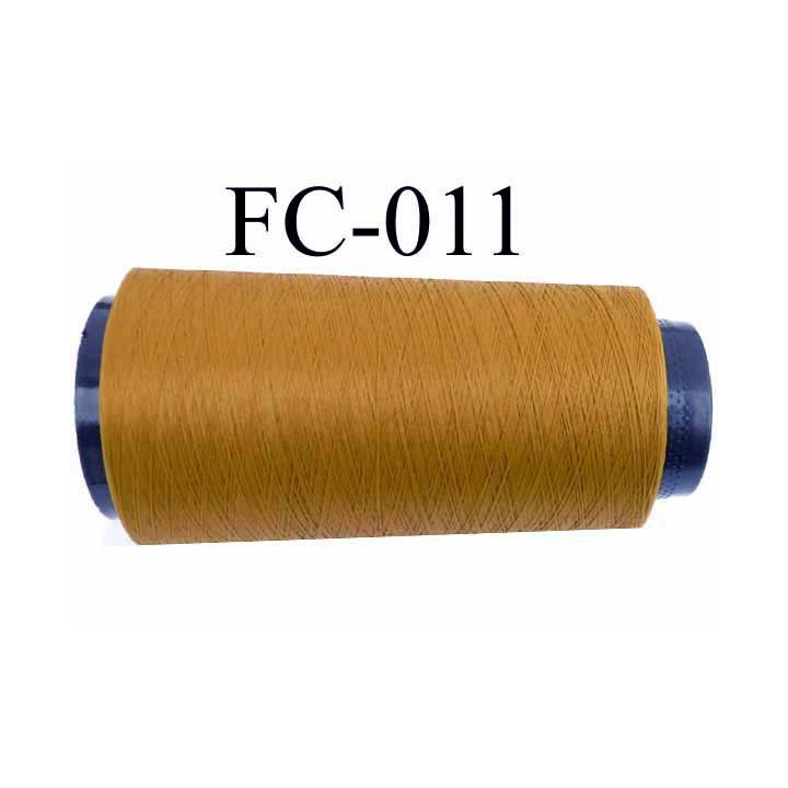 Cone de fil mousse texturé polyester fil n° 120 couleur jaune moutarde ou caca d'oie longueur 5000 mètres bobiné en France