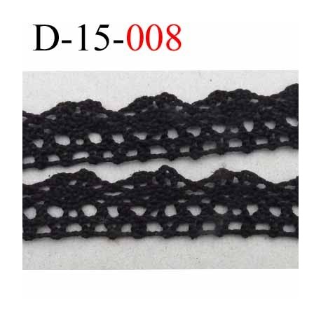 dentelle crochet en coton largeur 15 mm couleur noir provient d'une ancienne mercerie parisienne prix au mètre