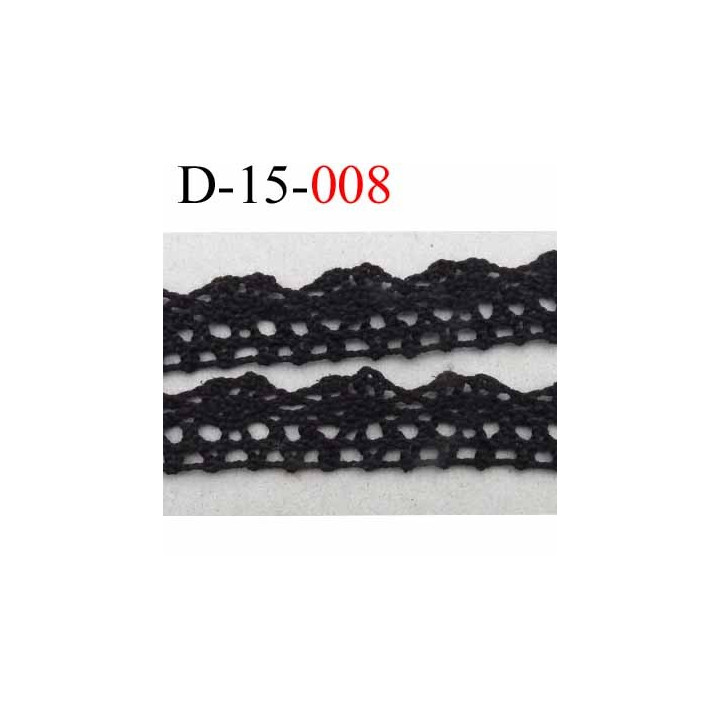 dentelle crochet en coton largeur 15 mm couleur noir provient d'une ancienne mercerie parisienne prix au mètre