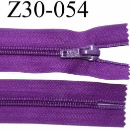 fermeture zip à glissière  longueur 30 cm couleur violet non séparable zip nylon largeur 3,2 cm largeur du zip 6.5 mm 