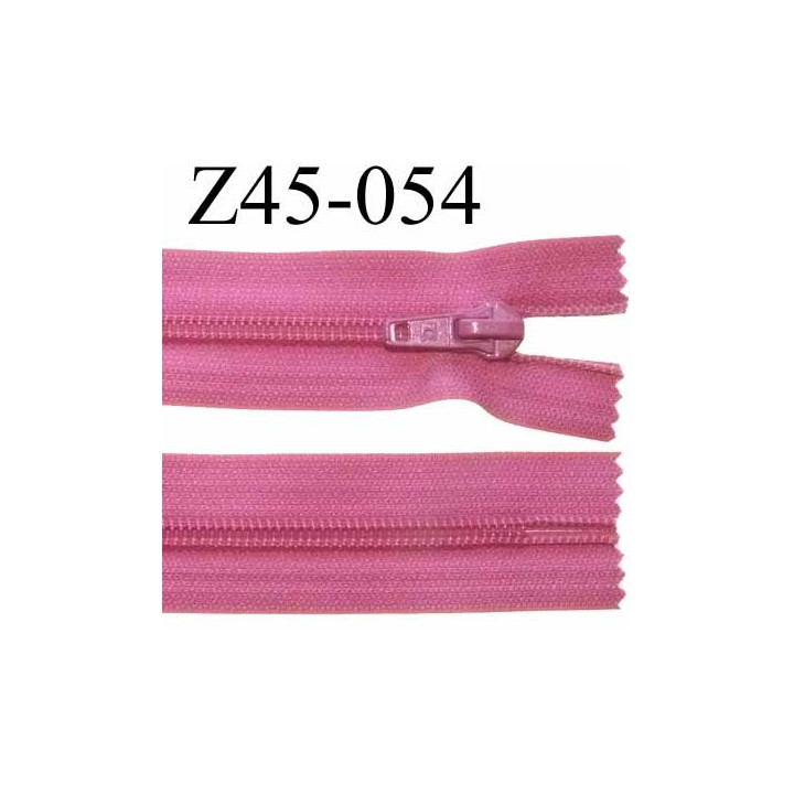 fermeture zip à glissière  longueur 45 cm couleur fushia non séparable zip nylon largeur 3,2 cm largeur du zip 6.5 mm 