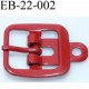 Boucle rectangle métal couleur rouge largeur 22 mm passage de la languette est de 14.5 mm accroche du rivet diamètre 3 mm 