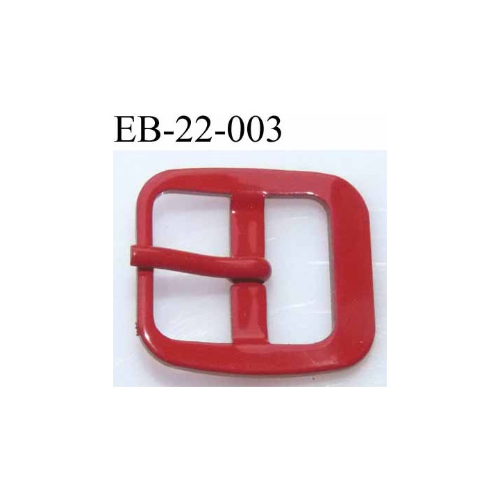 Boucle rectangle métal avec ardillon couleur rouge largeur 22 mm passage de la languette est de 14.5 mm 